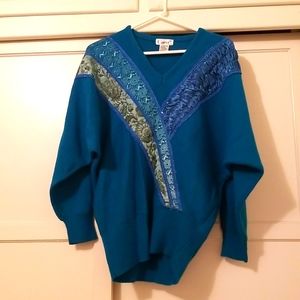 Career Blue 80s Sweater Size L